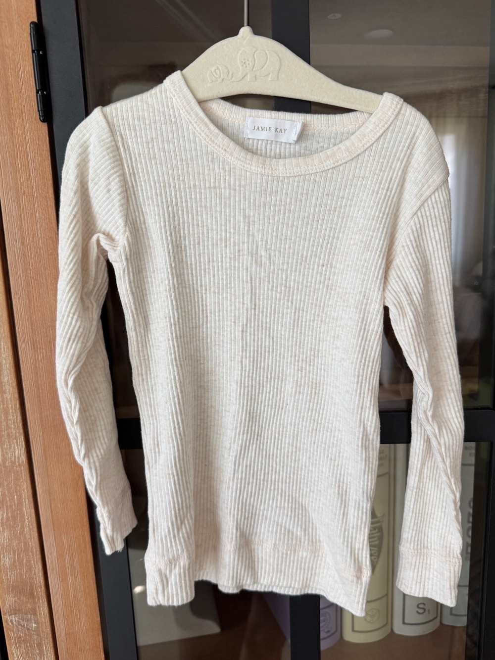 Jamie Kay Modal Organic Cotton Long Sleeve Top Oatmeal Marle tee ribbed toddler